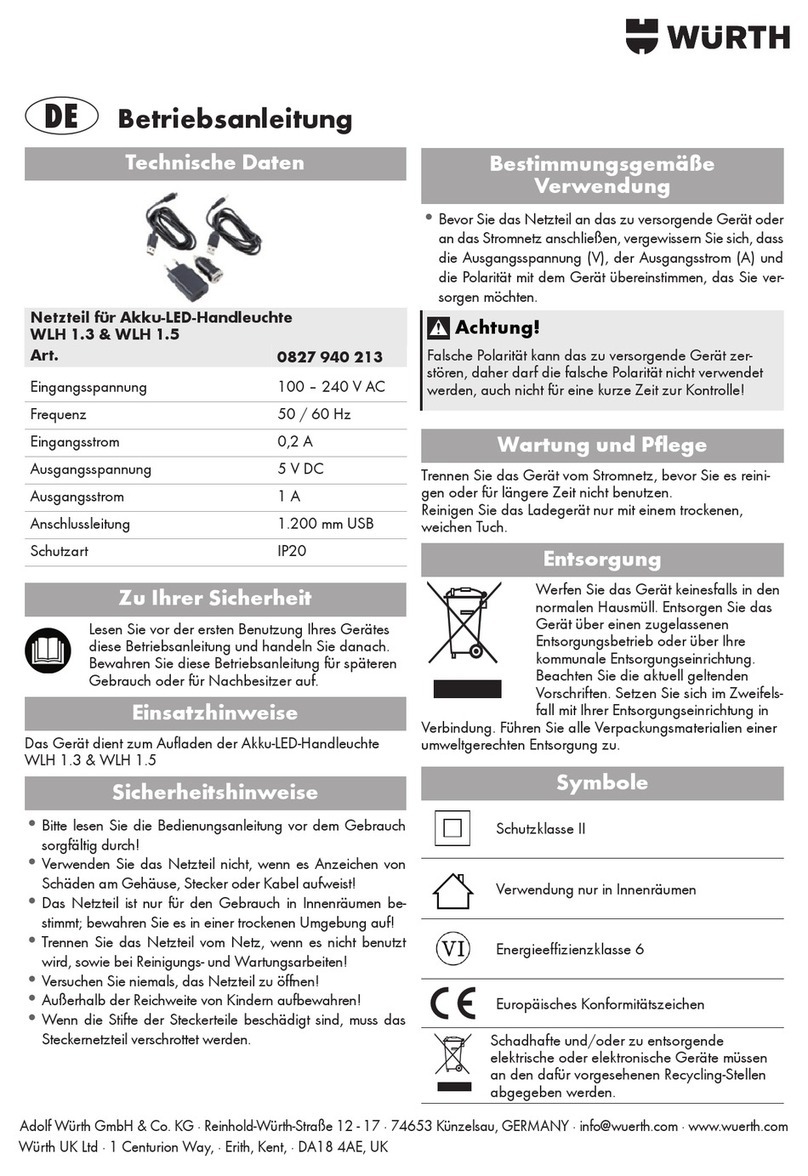 Würth 0827 940 213 operating manual Würth 0827 940 213 operating manual