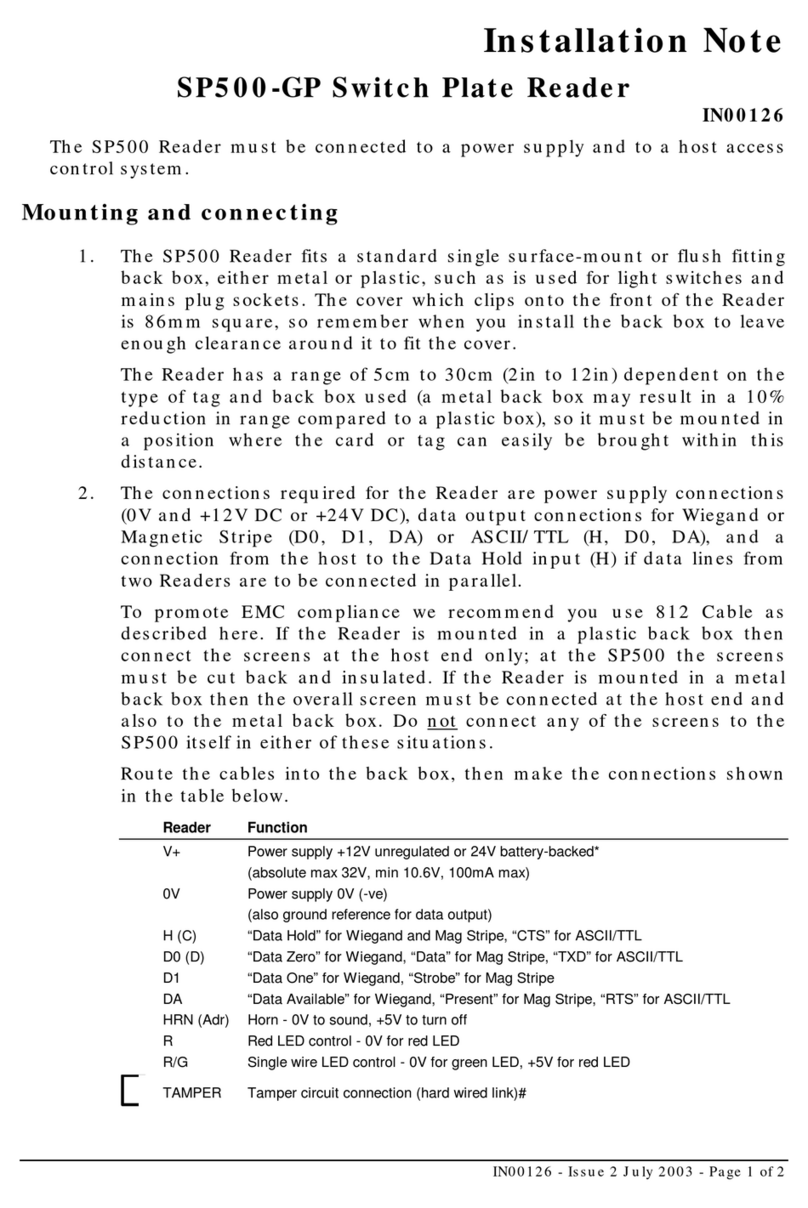 Bewator SP500-GP Installation notes