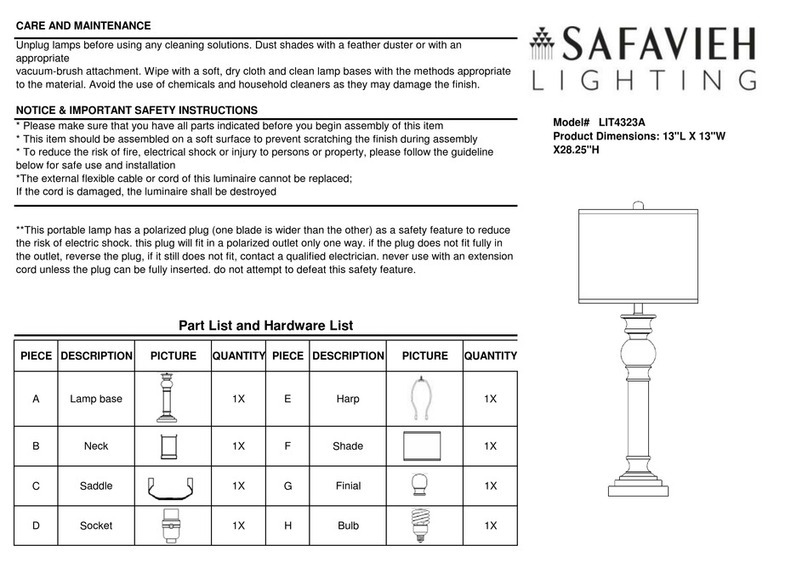 Safavieh Lighting ARGOS LIT4323A manual