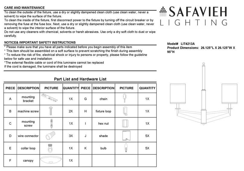 Safavieh Lighting AXIS LIT4213A manual