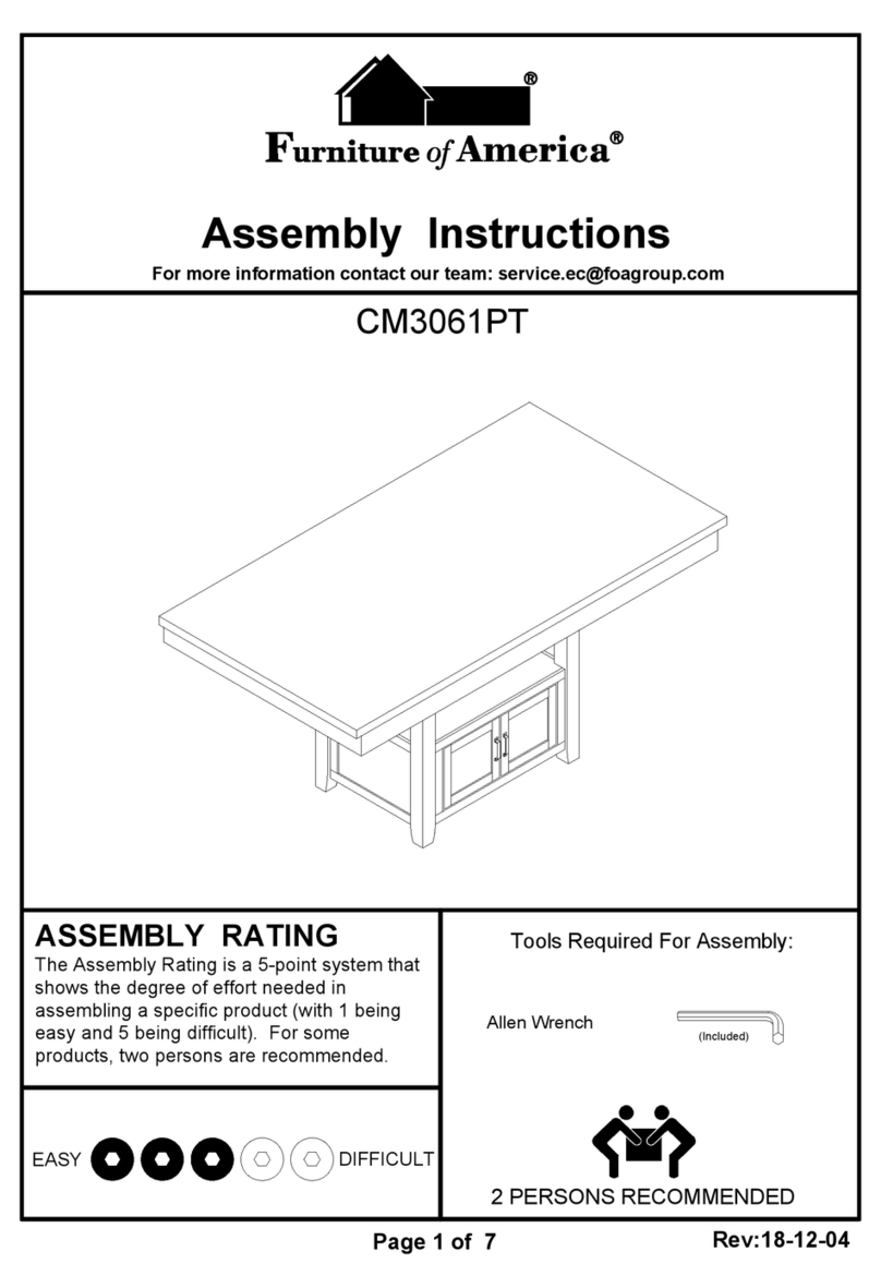 Furniture of America CM3061PT Assembly instructions Furniture of America CM3061PT Assembly instructions