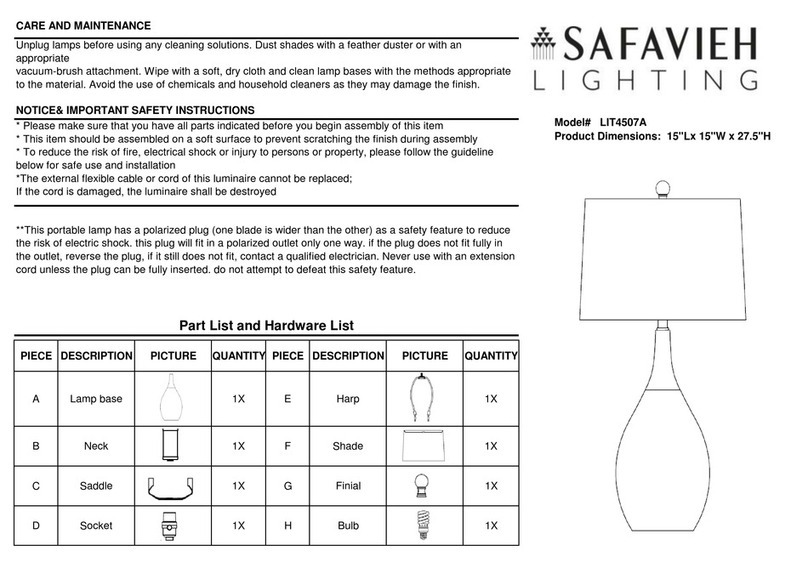 Safavieh Lighting MEDALLION LIT4507A manual