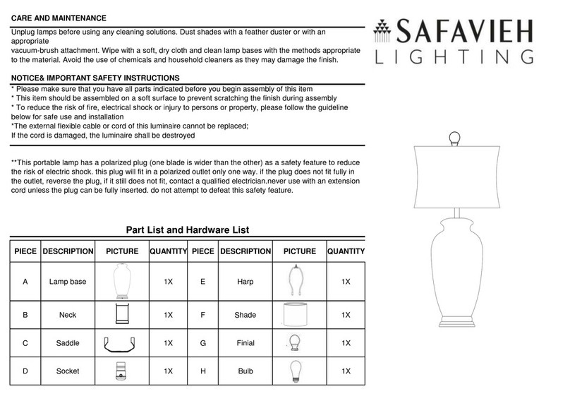 Safavieh Lighting PAIGE LIT4023A User manual