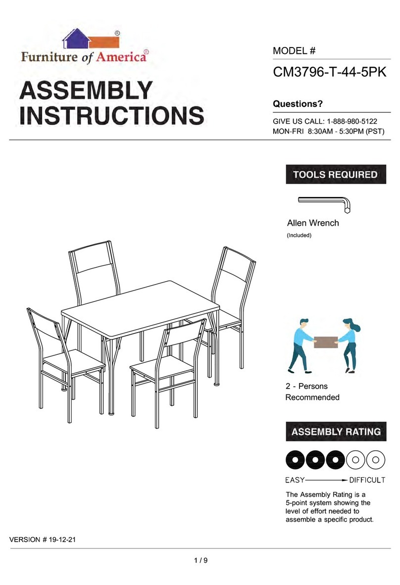 Furniture of America CM3796-T-44-5PK Assembly instructions
