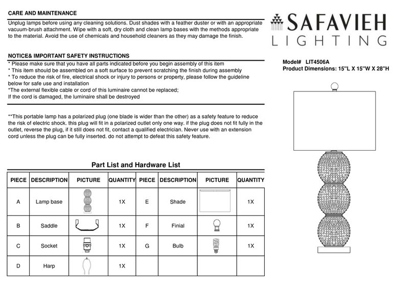 Safavieh Lighting PORT ROBERT LIT4506A User manual Safavieh Lighting PORT ROBERT LIT4506A User manual