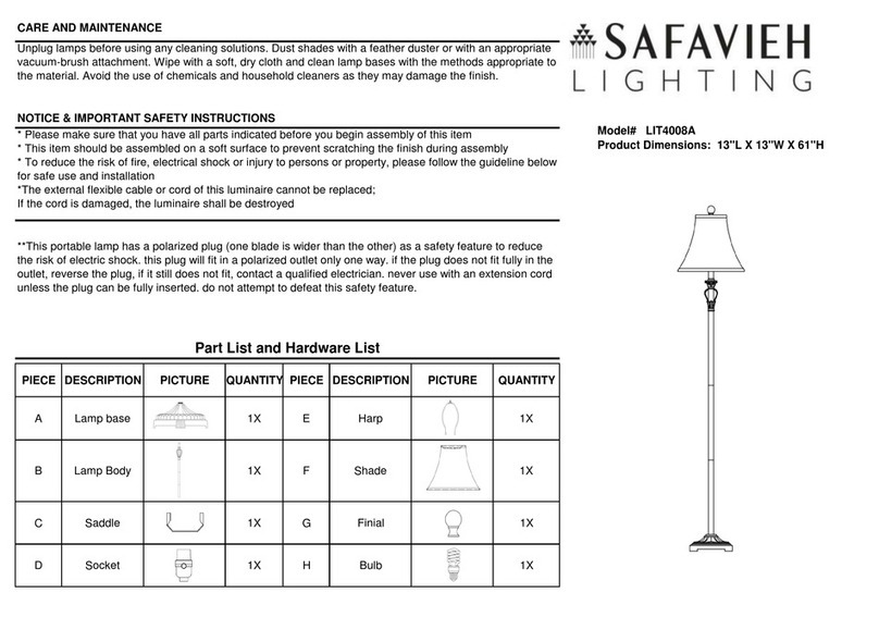 Safavieh Lighting CASEY LIT4008A manual