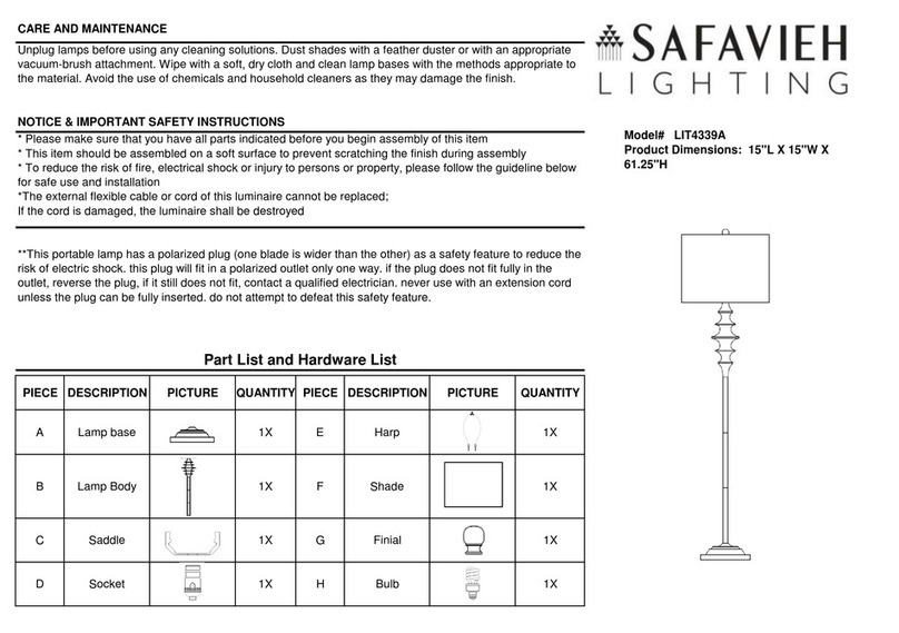 Safavieh Lighting RHODA LIT4339A User manual