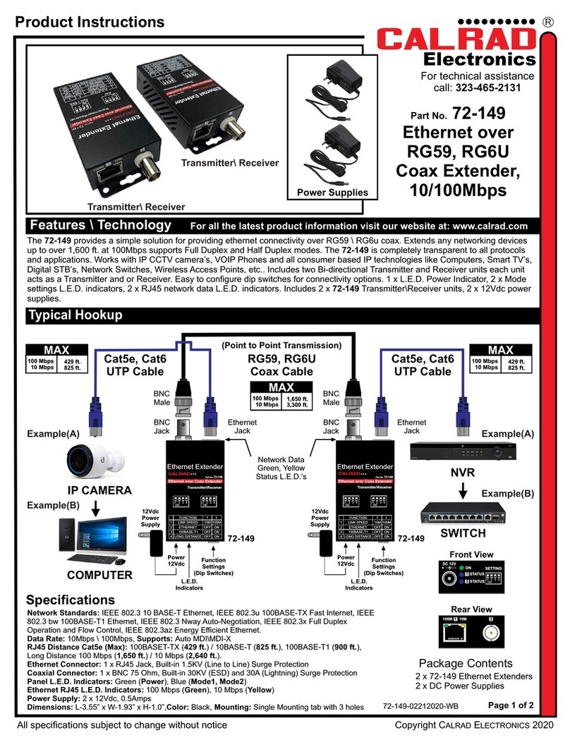 CALRAD Electronics 72-149 quick start guide
