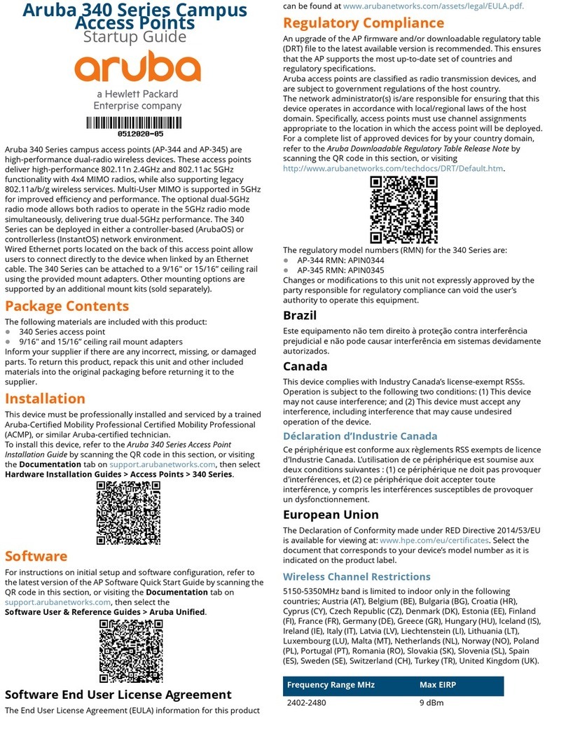 HP Enterprise Aruba 340 Series Startup guide