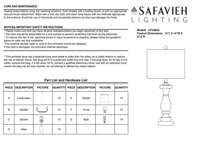 Safavieh Lighting DELTA LIT4282A User manual Safavieh Lighting DELTA LIT4282A User manual