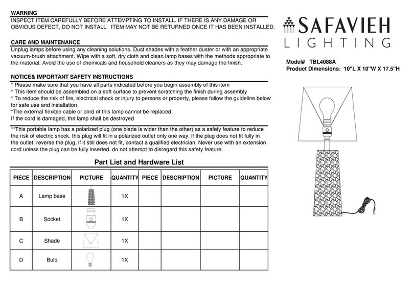 Safavieh Lighting TORENCE TBL4088A User manual