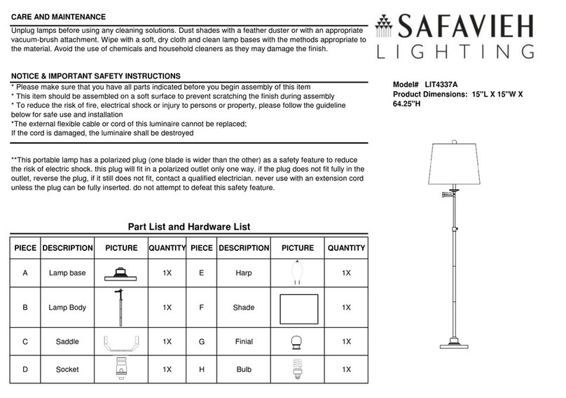 Safavieh LIT4337A User manual Safavieh LIT4337A User manual