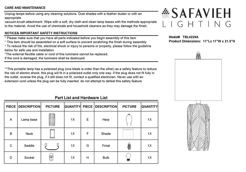Safavieh Lighting WILSA TBL4229A User manual