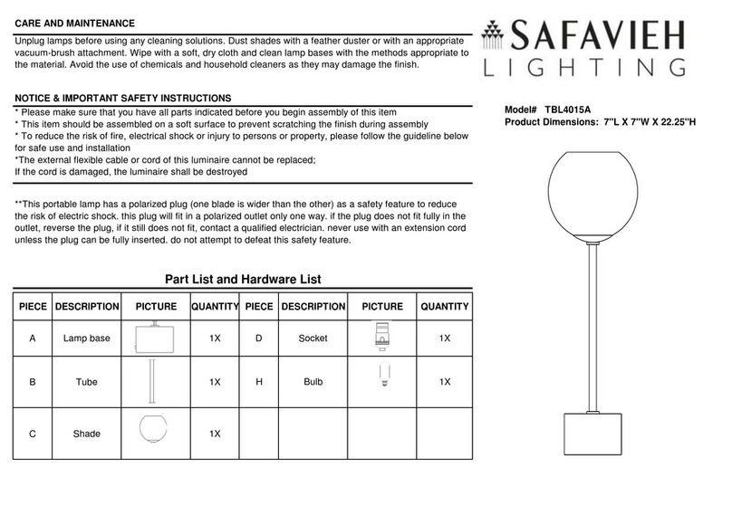 Safavieh TBL4015A quick start guide
