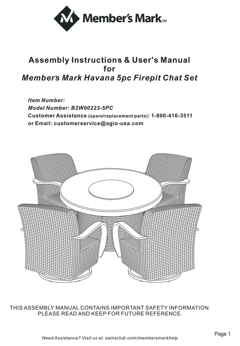 Members Mark Havana B2W00223-5PC Owner's manual Members Mark Havana B2W00223-5PC Owner's manual