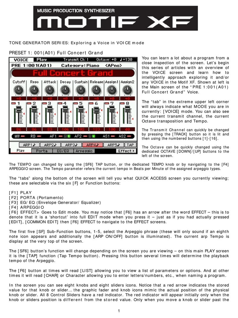 Yamaha MOTIF XF User manual Yamaha MOTIF XF User manual