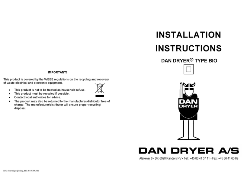 DAN DRYER BIO installation instructions
