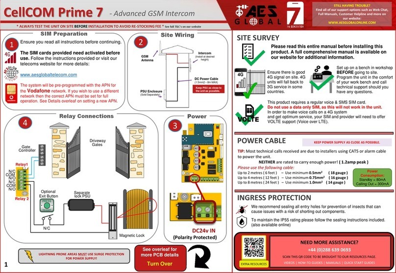 AES global CellCOM Prime 7 quick start guide