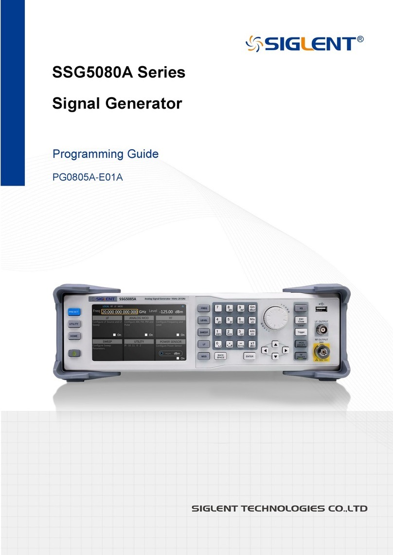 SIGLENT SSG5080A Series Operating instructions