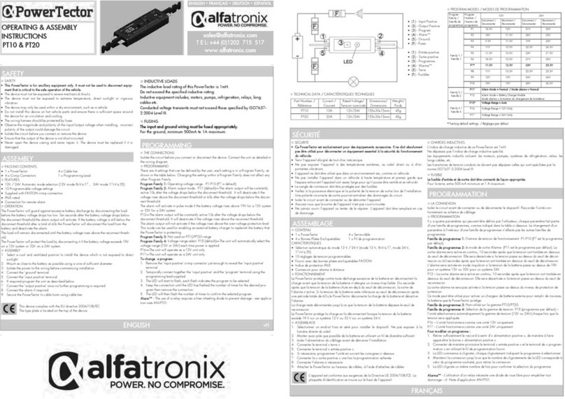 alfatronix PowerTector PT10 Operating & assembly instructions