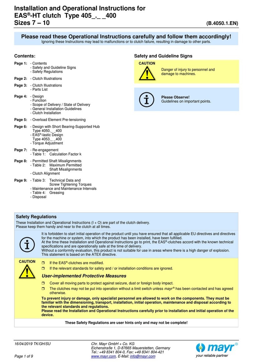 Mayr EAS-HT 405 Series Quick start guide