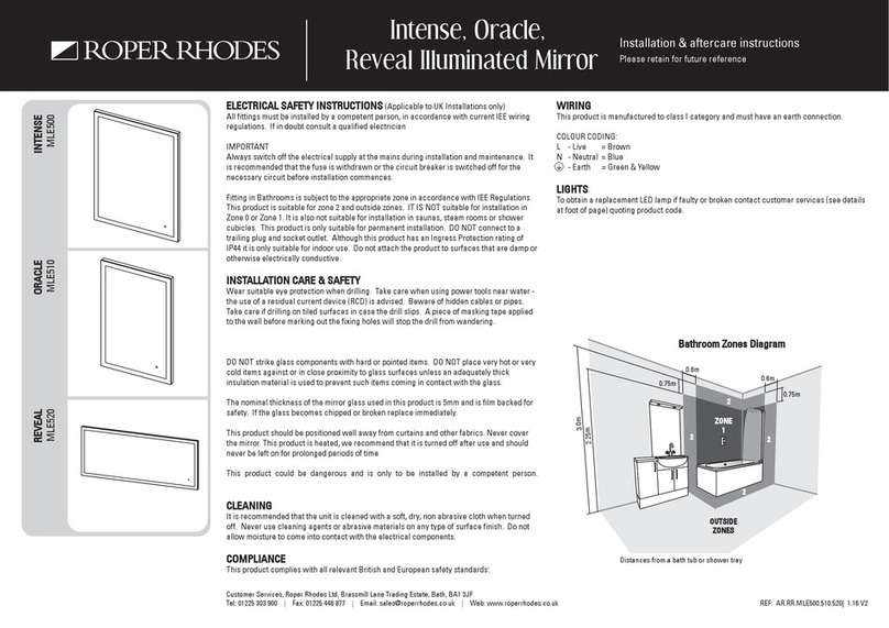 Roper Rhodes Intense Installation & Aftercare Instructions