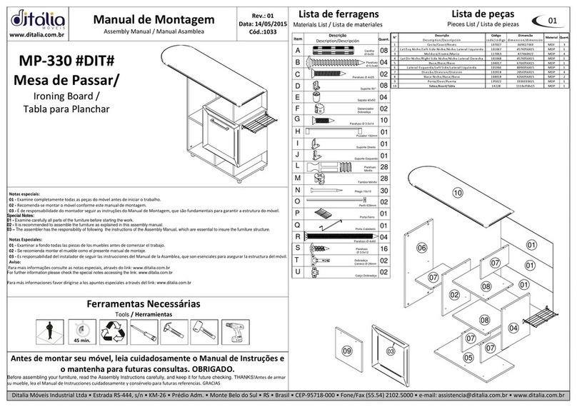 DITALIA MP-330 DIT Assembly manual DITALIA MP-330 DIT Assembly manual