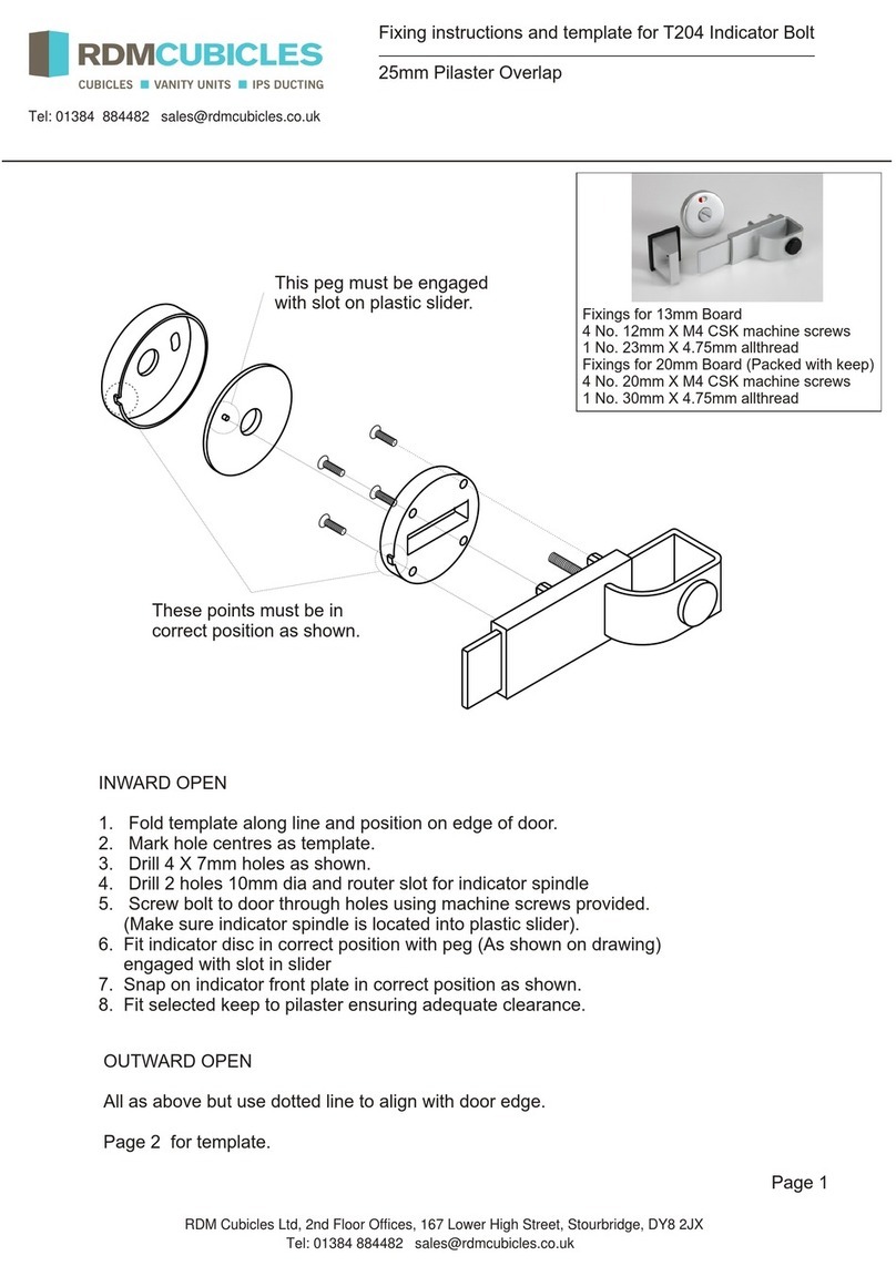 RDM Cubicles T204 Fixing instructions
