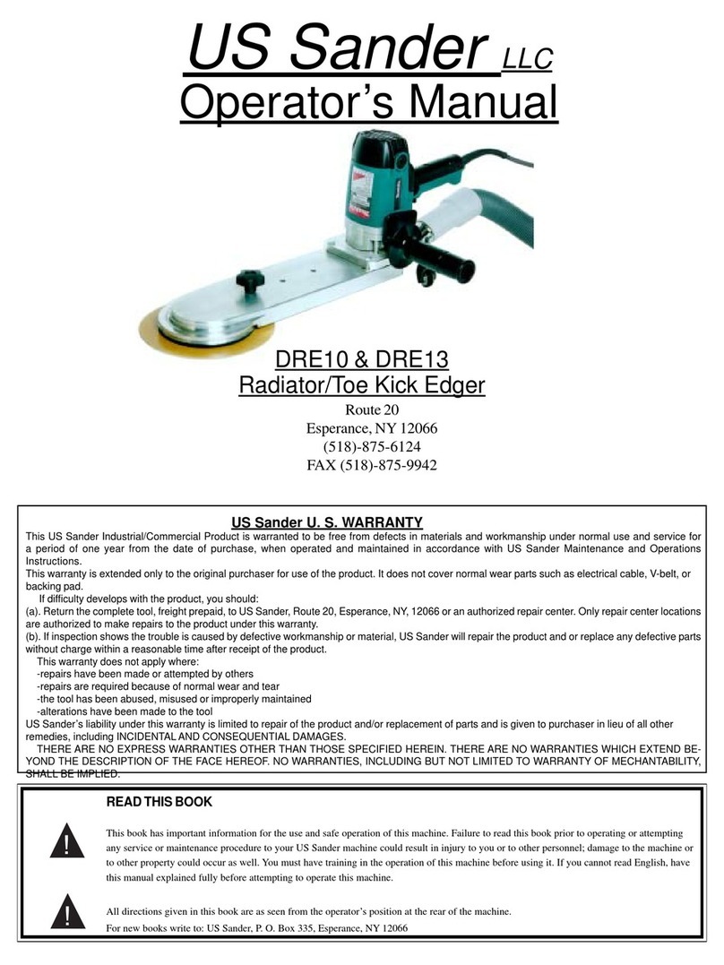 US Sander DRE10 Operator's manual