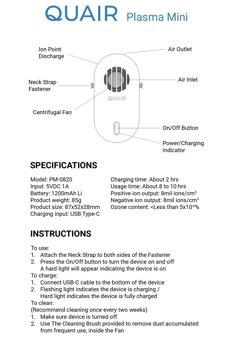 QUAIR Plasma Mini user manual