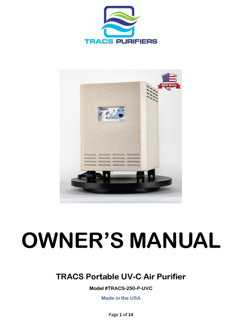 TRACS PURIFIERS 250-P-UVC owner's manual