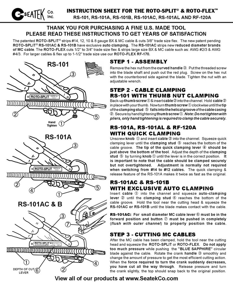 SEATEK ROTO-SPLIT ROTO-FLEX RS-101 instruction sheet SEATEK ROTO-SPLIT ROTO-FLEX RS-101 instruction sheet