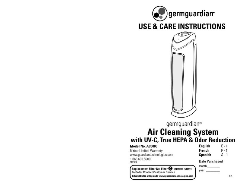 Germguardian AC5000 Quick reference guide