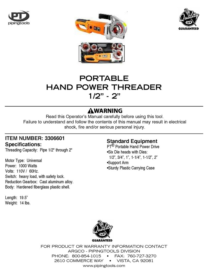 PIPING TOOLS 3306601 User manual