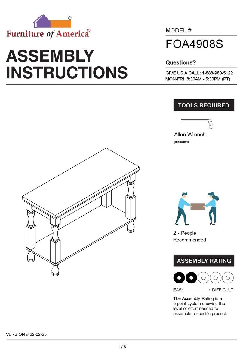 Furniture of America FOA4908S Assembly instructions Furniture of America FOA4908S Assembly instructions
