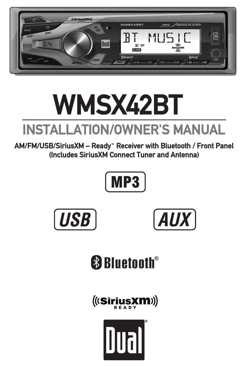 Dual Electronics Corporation WMSX42BT Installation & owner's manual