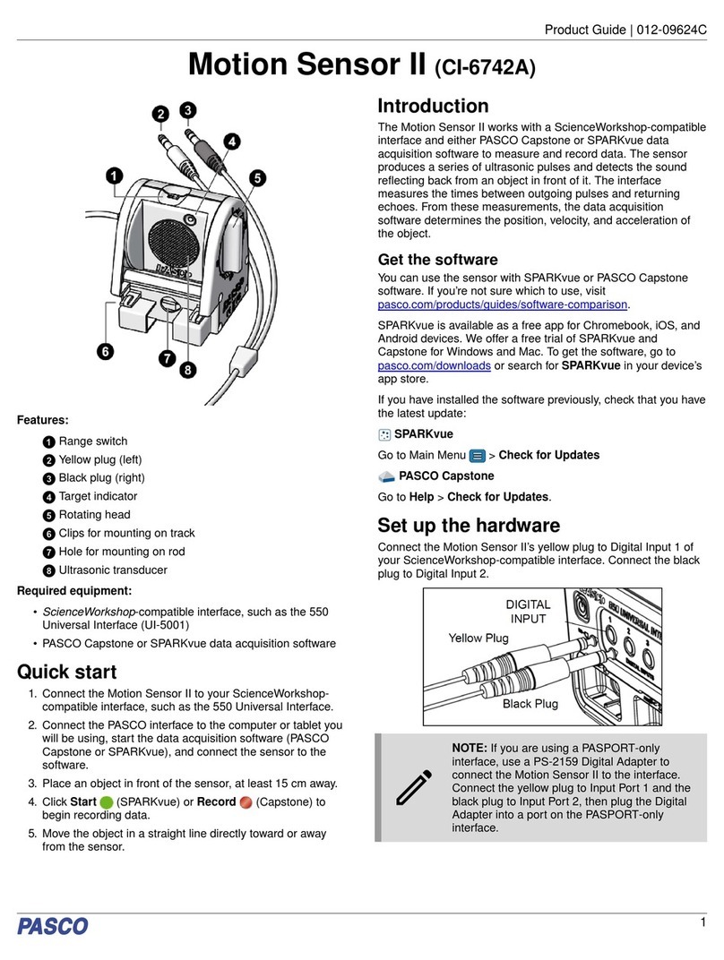 PASCO Motion Sensor II User manual
