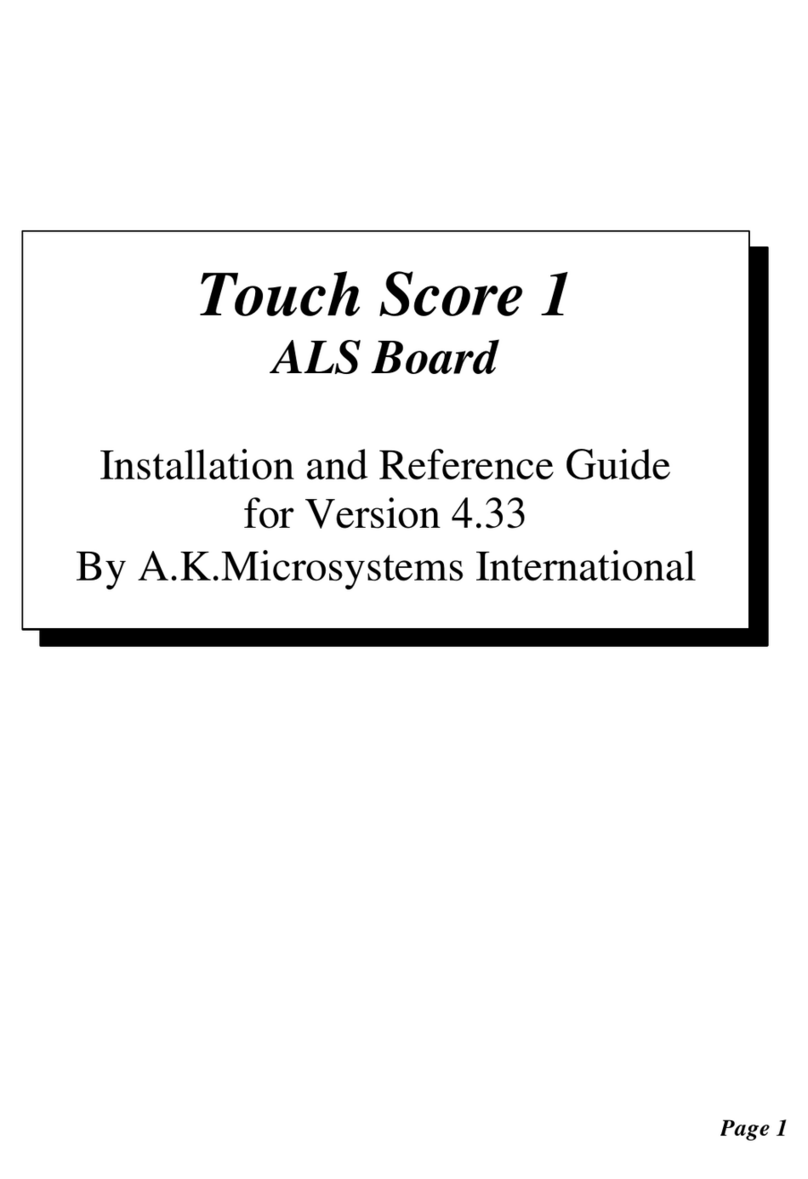 A.K.Microsystems Touch Score 1 Installation and reference guide