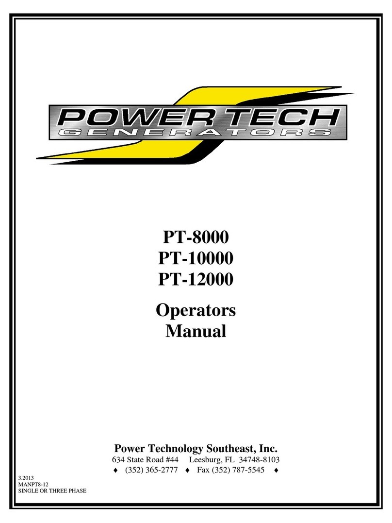 Power Tech Generators PT-8000 Operator's manual