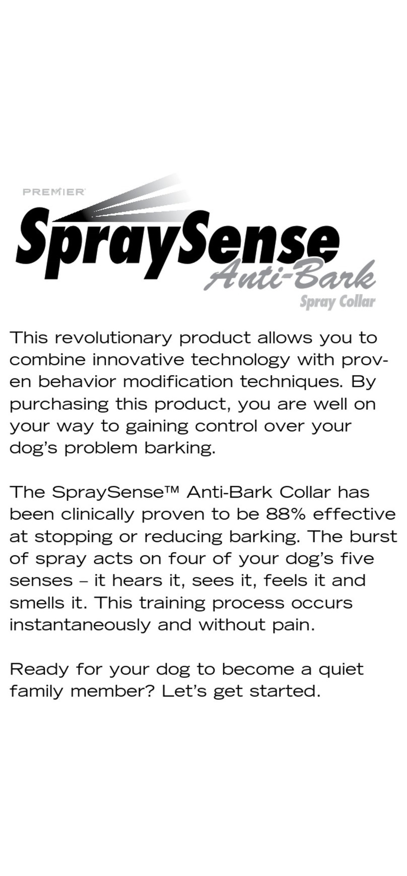 SpraySense Anti-Bark Collar manual