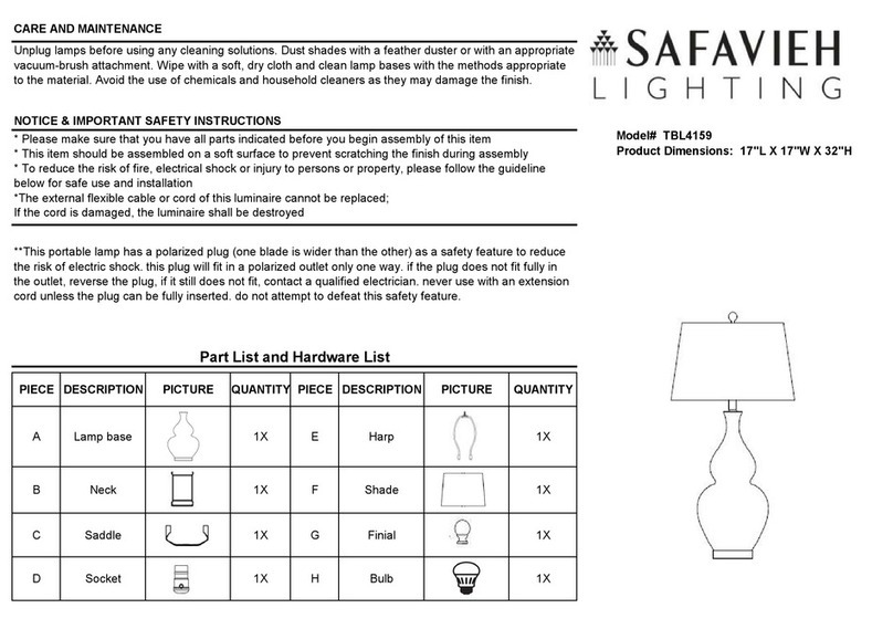 Safavieh Lighting ALDER TBL4159 User manual