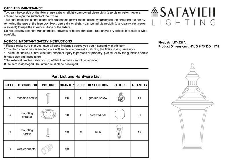 Safavieh Lighting VIRGINIA LIT4221A User manual Safavieh Lighting VIRGINIA LIT4221A User manual