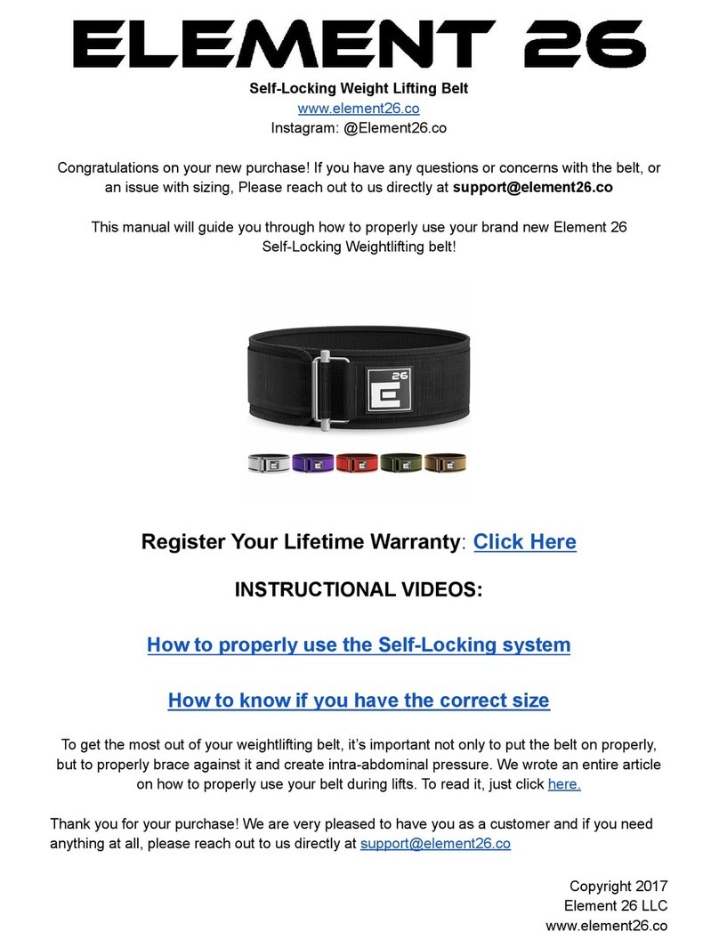 Element 26 Self-Locking Weight Lifting Belt Instructional manual Element 26 Self-Locking Weight Lifting Belt Instructional manual