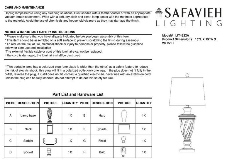 Safavieh Lighting BYRON LIT4322A User manual