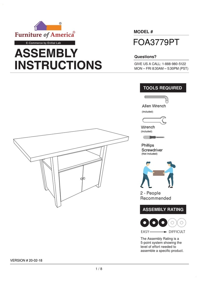 Furniture of America Macedo FOA3779PT Assembly instructions