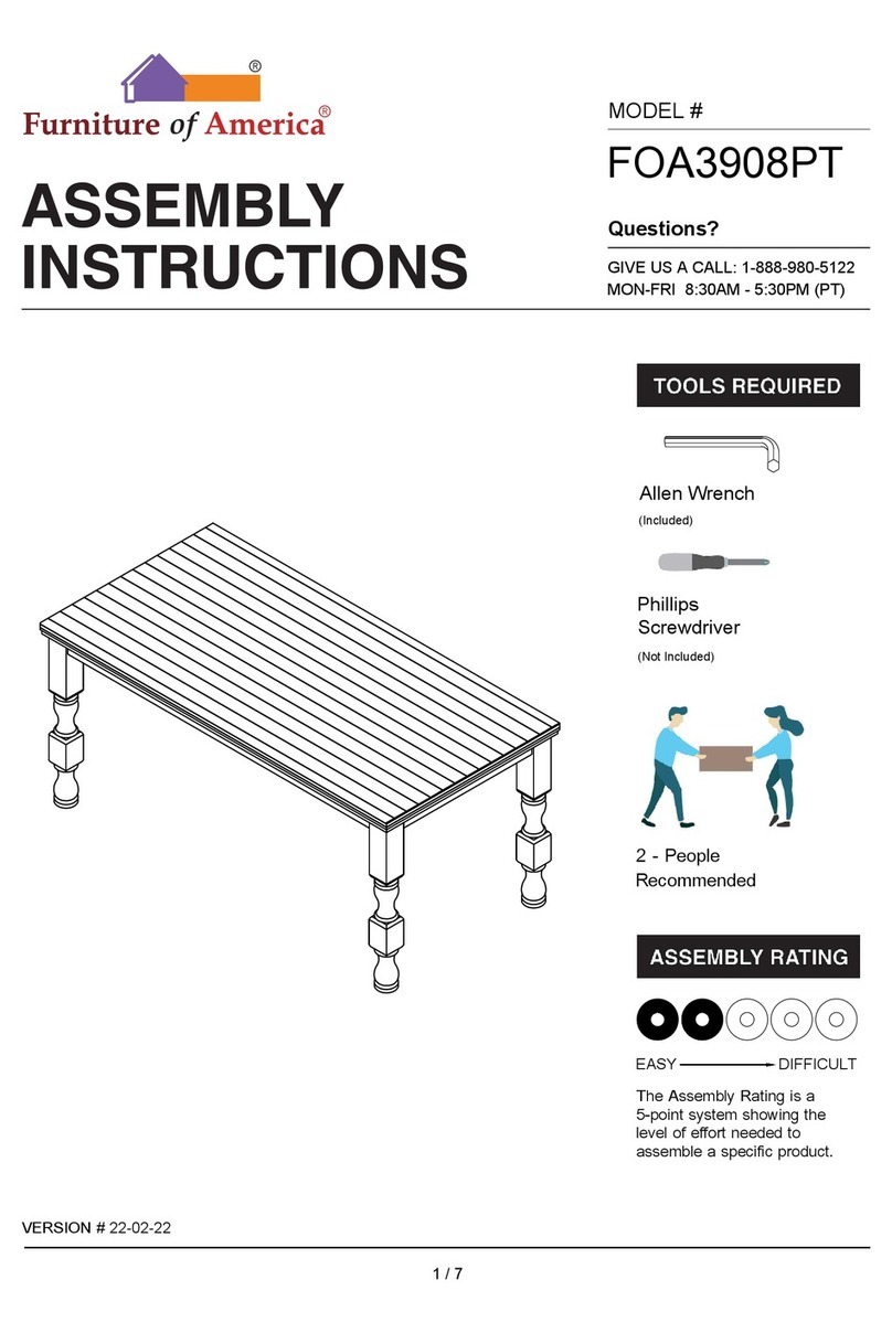 Furniture of America Calabria FOA3908PT Assembly instructions