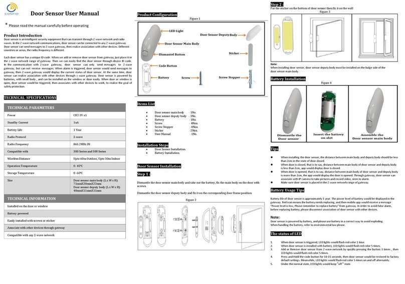 Confio Door Sensor user manual