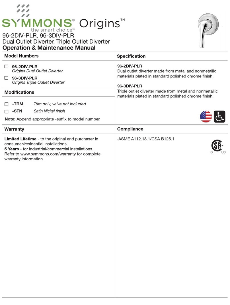 Symmons Origins 96-2DIV-PLR Manual