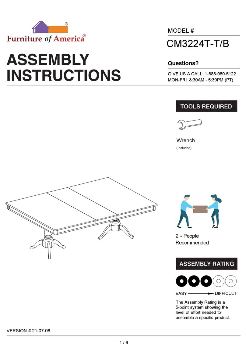 Furniture of America St. Nicholas CM3224T-T/B Assembly instructions
