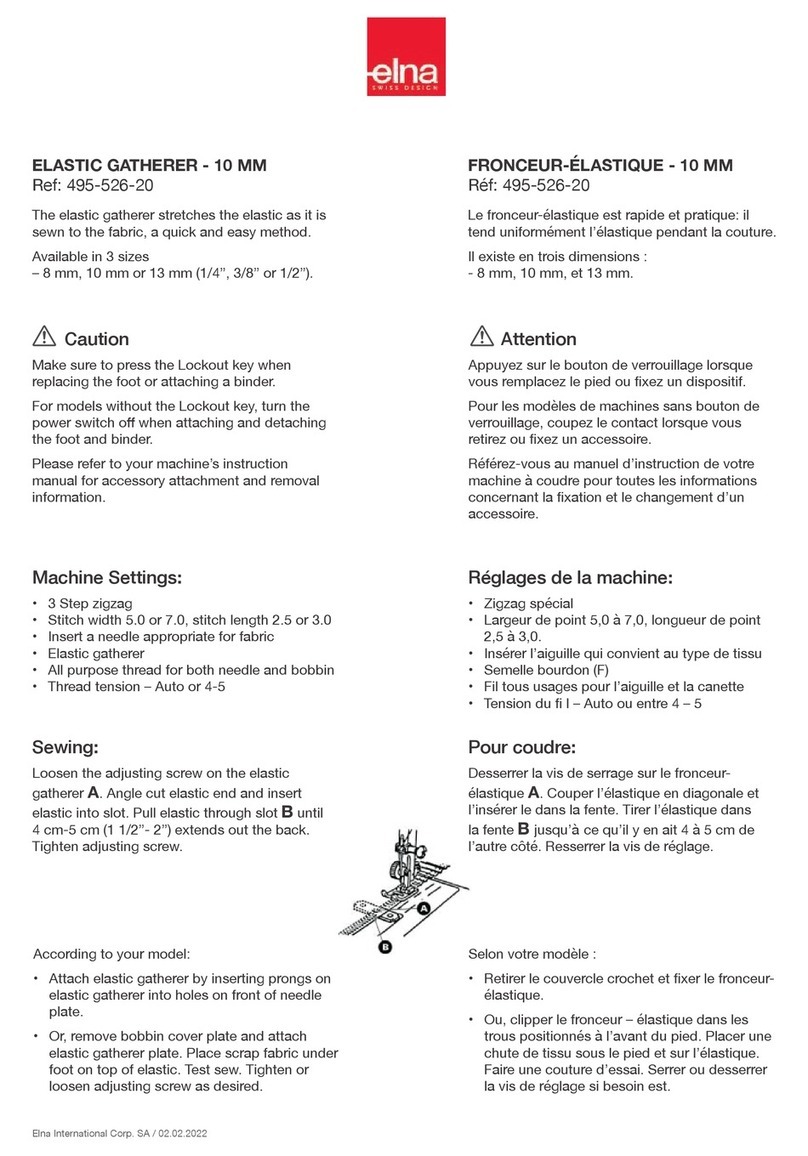 ELNA 495-526-20 quick start guide